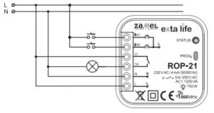 Схема подключения приемника для роллет SRP-22 системы умный дом Zamel